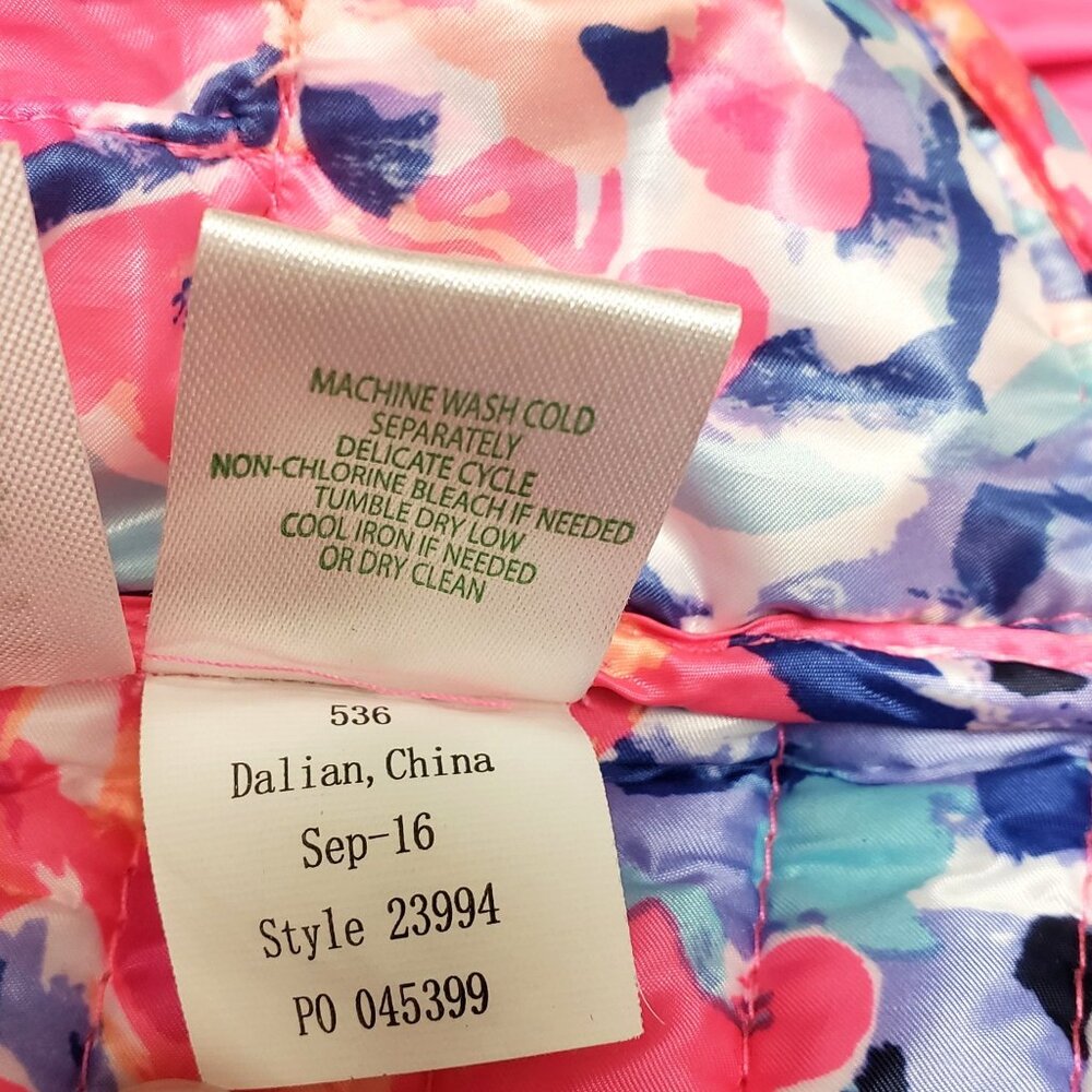 Lilly Pulitzer Girls Pink Quilted Ruffle Vest Size Small 4-5 - Picture 6 of 8